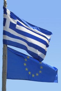 14039895 - flag of european union and greek flag